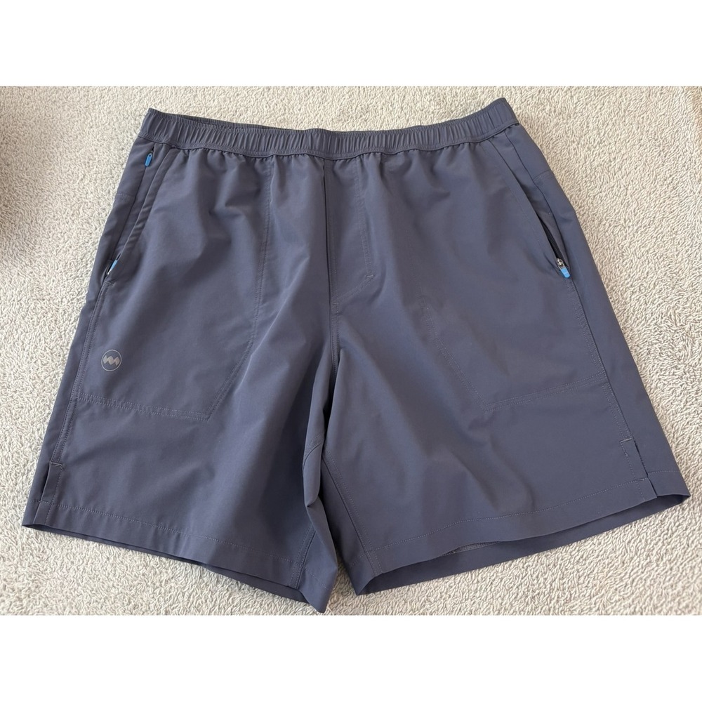 Janji Mens Transit Tech 7" Running Shorts Slate Gray Large Lined Hiking Athletic